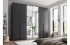 Šatníková skriňa so zrkadlami Kevo, 270 cm, grafitová