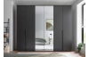 Šatníková skriňa so zrkadlami Kevo, 270 cm, grafitová