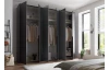 Šatníková skriňa so zrkadlami Kevo, 270 cm, grafitová