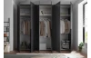 Šatníková skriňa so zrkadlami Kevo, 270 cm, grafitová