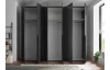 Šatníková skriňa so zrkadlami Kevo, 270 cm, grafitová