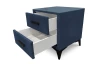 Nočný stolík s 2 zásuvkami Joy, námornícka modrá látka