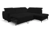 Rohová sedacia súprava Glow, čierna látka, pravý roh