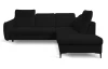 Rohová sedacia súprava Glow, čierna látka, pravý roh