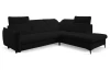 Rohová sedacia súprava Glow, čierna látka, pravý roh
