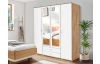 Šatníková skriňa 4-dverová Twin, dub sonoma/biela