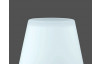 Stolná lampa Luis, biele sklo