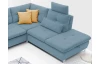 Sedacia súprava Madeira 3A, tyrkysová látka, tvar pravé U