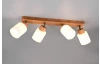 Stropné/nástenné osvetlenie Assam, 4 svietidlá, drevo/sklo