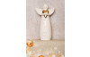 Dekoračná soška LED anjel so zlatým srdcom, biela