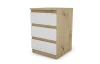 Skrinka/vysoký nočný stolík Carlos 40 cm, dub artisan/biela, 3 zásuvky