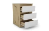 Skrinka/vysoký nočný stolík Carlos 40 cm, dub artisan/biela, 3 zásuvky