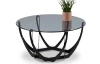 Konferenčný stolík Maya, 80 cm, čierny/sivé sklo