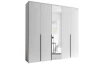 Šatníková skriňa so zrkadlom Kevo, 225 cm, biela