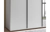 Šatníková skriňa so zrkadlom Kevo, 225 cm, biela