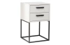 Nočný stolík s 2 zásuvkami Suna, biely