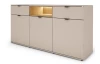Široká komoda Avola, 180 cm, béžová kašmír/dub cremona