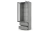 Vysoká vitrína Carlos, šedý betón, šírka 70 cm