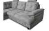 Rohová sedačka Roxy, holubia šedá látka, ľavý roh