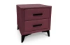 Nočný stolík s 2 zásuvkami Joy, tmavo ružová látka