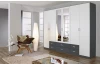 Šatníková skriňa Gamma, tmavo šedá/biela