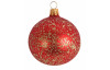 Vianočná ozdoba sklenená guľa 6 cm, červená s kryštálikmi