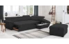 Rohová sedacia súprava Speedway, čierna látka, pravý roh