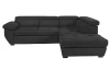 Rohová sedacia súprava Speedway, čierna látka, pravý roh