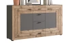 Široká komoda so zásuvkami Freno, šedá/dub