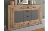 Široká komoda so zásuvkami Freno, šedá/dub