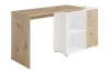 Písací stôl s regálom Albrecht, dub artisan/biela