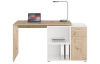 Písací stôl s regálom Albrecht, dub artisan/biela