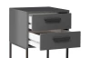 Nočný stolík s 2 zásuvkami Suna, grafitový
