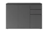 Komoda s 2 šuplíkmi Brest, 119 cm, antracitová