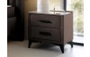 Nočný stolík s 2 zásuvkami Joy, hnedá látka