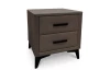 Nočný stolík s 2 zásuvkami Joy, hnedá látka