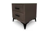 Nočný stolík s 2 zásuvkami Joy, hnedá látka