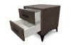 Nočný stolík s 2 zásuvkami Joy, hnedá látka
