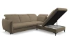 Rohová sedacia súprava Glow, stredne hnedá látka, pravý roh