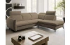 Rohová sedacia súprava Glow, stredne hnedá látka, pravý roh