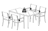 Záhradný jedálenský set Marbella, 5-dielny