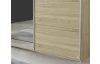 Šatníková skriňa Quadra, 315 cm, dub sonoma/zrkadlo
