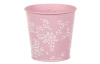 Obal na kvetináč ružový s bielymi ružami, 11 cm