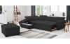 Rohová sedacia súprava Speedway, čierna látka, ľavý roh