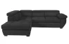 Rohová sedacia súprava Speedway, čierna látka, ľavý roh