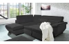 Rohová sedacia súprava Speedway, čierna látka, ľavý roh