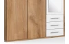 Šatníková skriňa Ben, 225 cm, doskový dub/biela