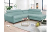 Rohová sedacia súprava Othello, mentolovo zelená látka, pravý roh
