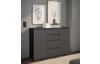 Komoda so 4 šuplíkmi Brest, 119 cm, antracitová