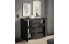 Komoda so 4 šuplíkmi Brest, 119 cm, antracitová